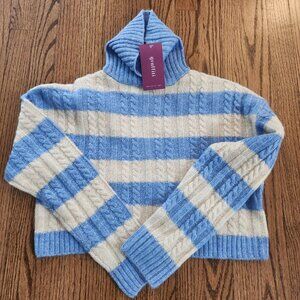 Cropped Striped Turtleneck Sweater NWT